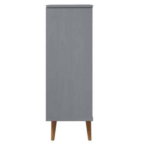 Ormarić za cipele MOLDE sivi 59,5x35x103 cm masivna borovina - Siva 1 Cijena