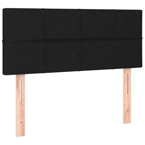 Krevet s oprugama i madracem crni 90x200 cm od tkanine - Crna 90 x 200 cm Blok s kvadratima Cijena