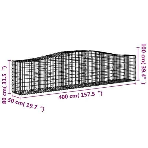 Gabionska košara s lukom 400x50x80/100 cm pocinčano željezo Cijena