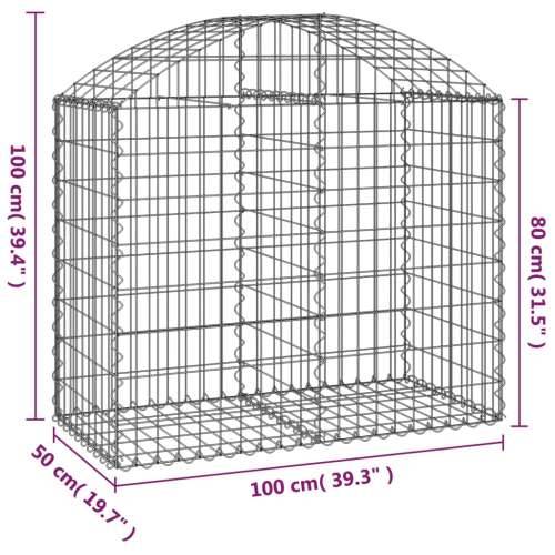 Gabionska košara s lukom 100 x 50 x 80/100 cm pocinčano željezo Cijena