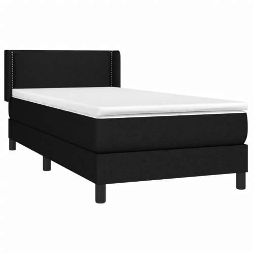 Krevet s oprugama i madracem crni 90x200 cm od tkanine Crna 90 x 200 cm Obično s čavlima Cijena