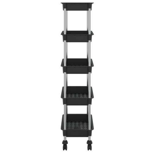 Kuhinjska kolica s 5 razine crna 42x29x128 cm željezo i ABS - Crna Cijena