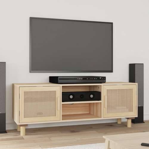 TV ormarić smeđi 105 x 30 x 40cm od borovine i prirodnog ratana - Smeđa 1 Cijena