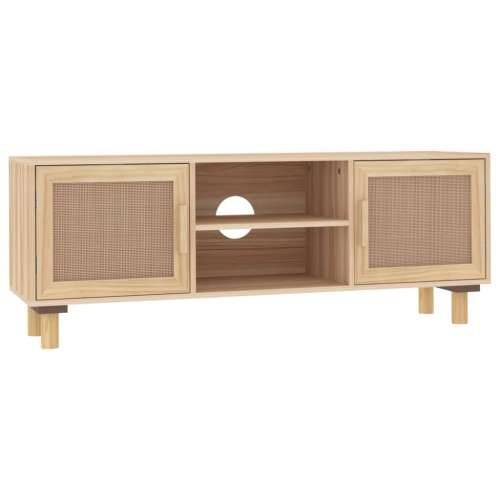 TV ormarić smeđi 105 x 30 x 40cm od borovine i prirodnog ratana - Smeđa 1 Cijena