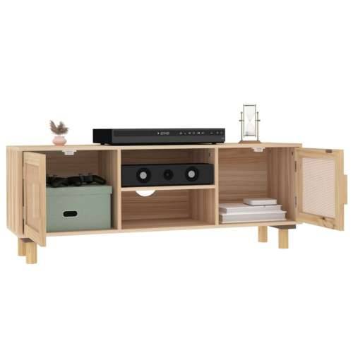 TV ormarić smeđi 105 x 30 x 40cm od borovine i prirodnog ratana - Smeđa 1 Cijena