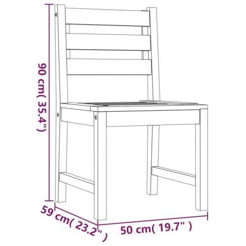 Vrtna garnitura - 5-dijelni vrtni blagovaonski set od masivne tikovine - 80 x 80 x 77 cm 4 Cijena