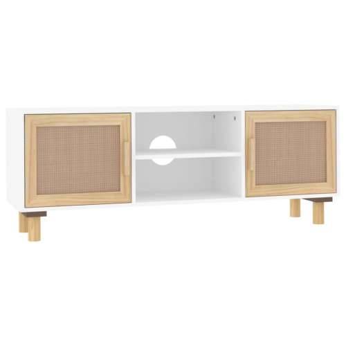 TV ormarić bijeli 105x30x40 cm od borovine i prirodnog ratana - Bijela 1 Cijena