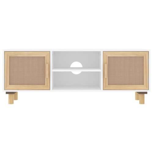 TV ormarić bijeli 105x30x40 cm od borovine i prirodnog ratana - Bijela 1 Cijena
