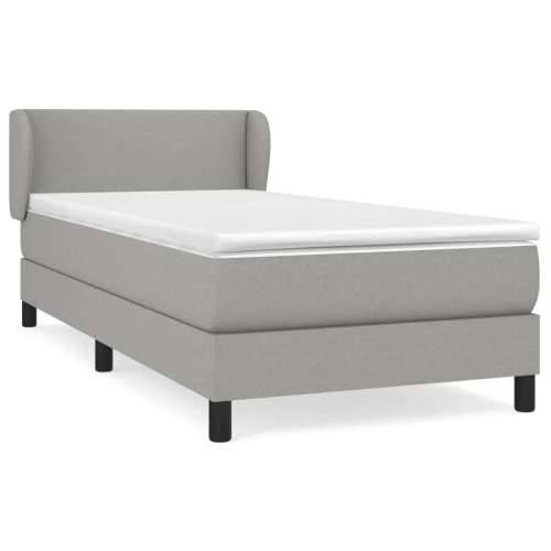 Box spring krevet s madracem svjetlosivi 90x190 cm od tkanine - Svjetlosiva 90 x 190 cm Gladak dizajn Cijena