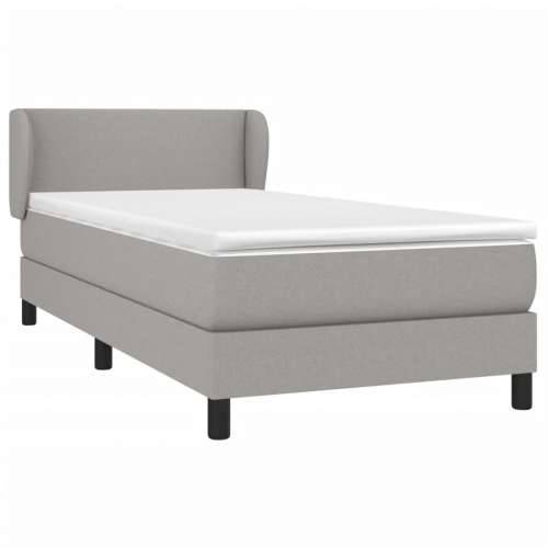 Box spring krevet s madracem svjetlosivi 90x190 cm od tkanine - Svjetlosiva 90 x 190 cm Gladak dizajn Cijena