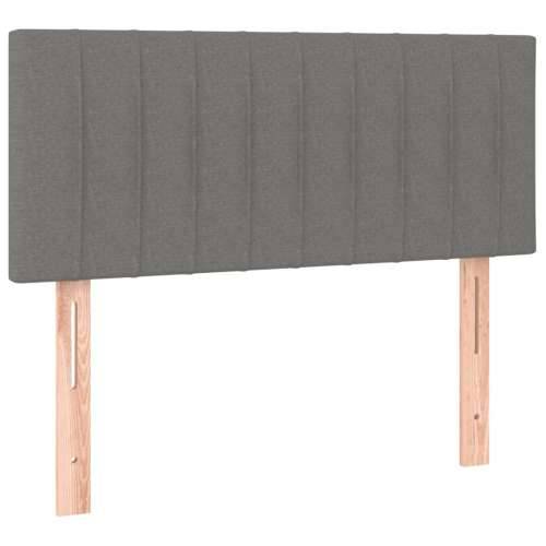 Krevet s oprugama i madracem tamnosivi 90 x 190 cm od tkanine - Tamno siva 90 x 190 cm Okomite pruge Cijena
