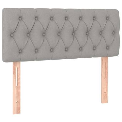Box spring krevet s madracem svjetlosivi 90x190 cm od tkanine - Svjetlosiva 90 x 190 cm Dizajn s gumbima Cijena