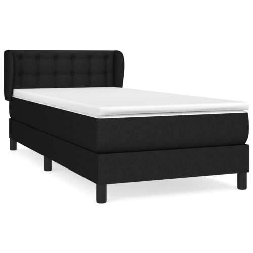 Box spring krevet s madracem crni 90x190 cm od tkanine - Crna 90 x 190 cm gumbi Cijena