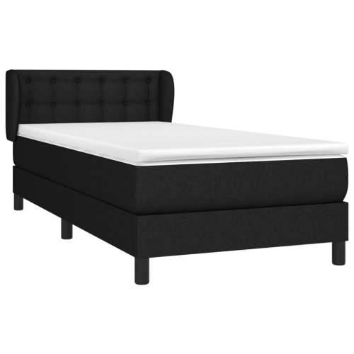 Box spring krevet s madracem crni 90x190 cm od tkanine - Crna 90 x 190 cm gumbi Cijena