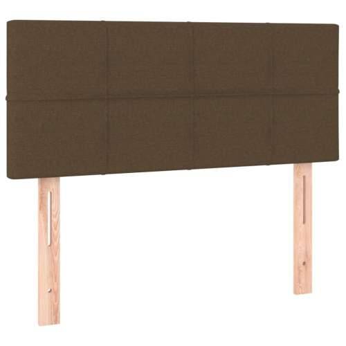 Krevet s oprugama i madracem tamnosmeđi 80x200 cm od tkanine - Tamno smeđa 80 x 200 cm Blok s kvadratima Cijena