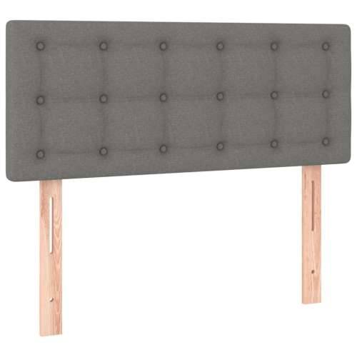 Krevet s oprugama i madracem tamnosivi 90 x 190 cm od tkanine - Tamno siva 90 x 190 cm gumbi Cijena