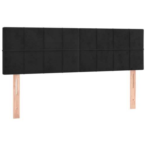 Krevet s oprugama i madracem crni 140x200 cm baršunasti - Crna 140 x 200 cm Blok s kvadratima Cijena