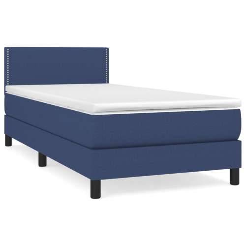 Krevet s oprugama i madracem plavi 90 x 200 cm od tkanine Cijena