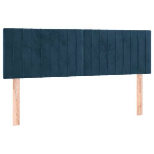 Krevet s oprugama i madracem tamnoplavi 140x190 cm baršunasti - Tamno plava 140 x 190 cm Okomite pruge Cijena