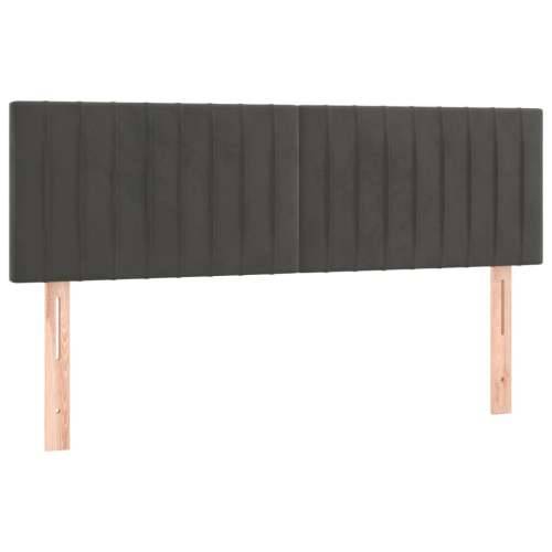 Krevet s oprugama i madracem tamnosivi 140x190 cm baršunasti - Tamno siva 140 x 190 cm Okomite pruge Cijena