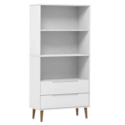 Regal za knjige MOLDE bijeli 85x35x170,5 cm od masivne borovine - Bijela 1 Cijena