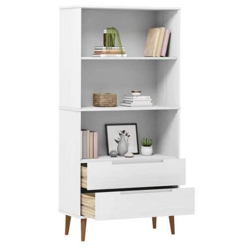 Regal za knjige MOLDE bijeli 85x35x170,5 cm od masivne borovine - Bijela 1 Cijena