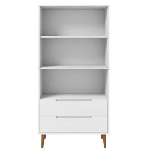 Regal za knjige MOLDE bijeli 85x35x170,5 cm od masivne borovine - Bijela 1 Cijena