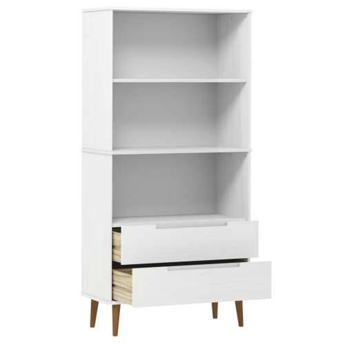Regal za knjige MOLDE bijeli 85x35x170,5 cm od masivne borovine - Bijela 1 Cijena