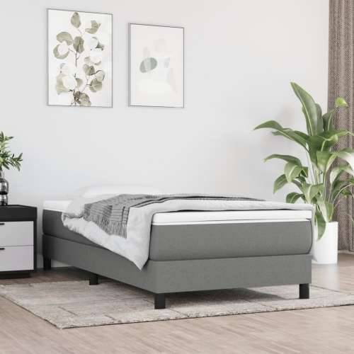 Krevet s oprugama i madracem tamnosivi 90 x 190 cm od tkanine - Tamno siva 90 x 190 cm 25 cm Cijena