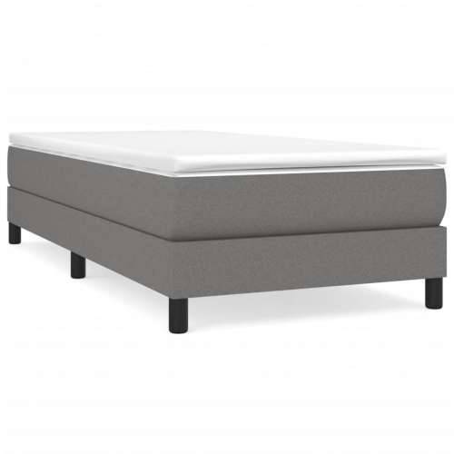 Krevet s oprugama i madracem tamnosivi 90 x 190 cm od tkanine - Tamno siva 90 x 190 cm 25 cm Cijena