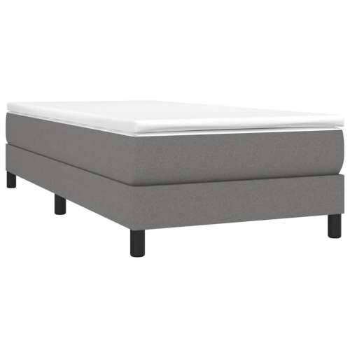 Krevet s oprugama i madracem tamnosivi 90 x 190 cm od tkanine - Tamno siva 90 x 190 cm 25 cm Cijena