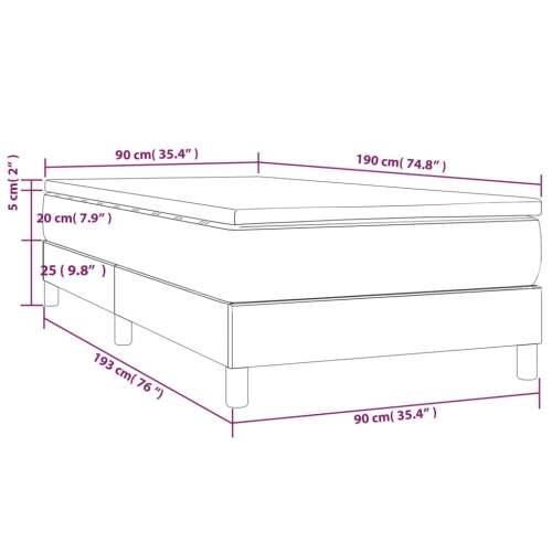 Krevet s oprugama i madracem tamnosivi 90 x 190 cm od tkanine - Tamno siva 90 x 190 cm 25 cm Cijena