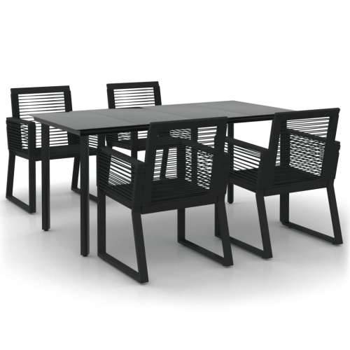 Vrtna garnitura - 5-dijelni vrtni blagovaonski set od PVC ratana crni - Dužina stola 160 cm 4 Cijena