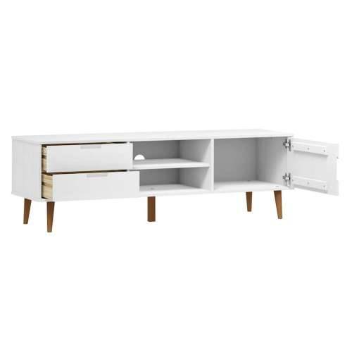 TV ormarić MOLDE bijeli 158 x 40 x 49 cm od masivne borovine - Bijela 1 Cijena