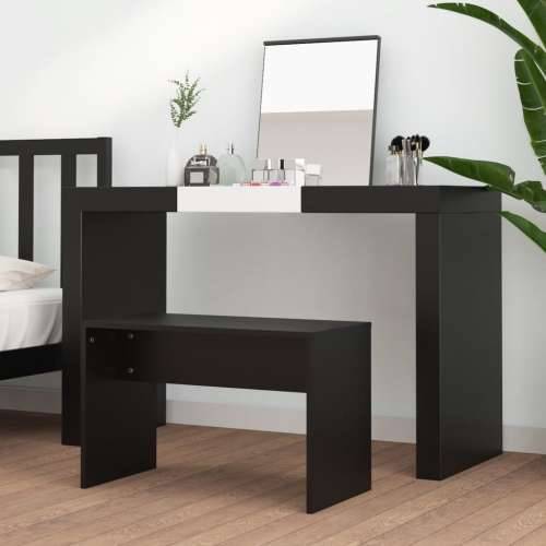 Toaletni stolac crni 70 x 35 x 45 cm od konstruiranog drva Cijena