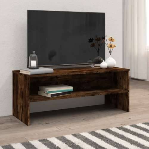 TV ormarić boja dimljenog hrasta 100x40x40 cm konstruirano drvo - Dimljeni hrast 1 Cijena
