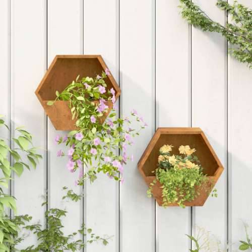 Zidne sadilice 2 kom boja hrđe od čelika COR-TEN 30x10x25 cm - 30 x 10 x 25 cm 2 Cijena