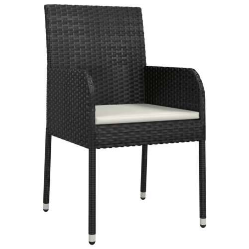 Vrtna garnitura - 9-dijelni vrtni blagovaonski set s jastucima crni od poliratana - Crna Dužina stola 190 cm 8 Cijena