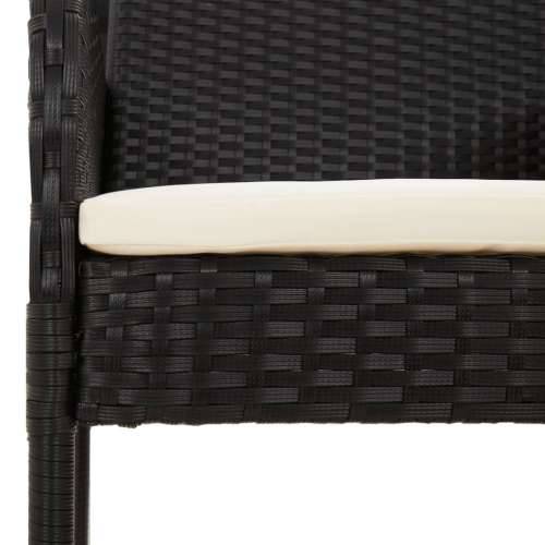 Vrtna garnitura - 9-dijelni vrtni blagovaonski set s jastucima crni od poliratana - Crna Dužina stola 190 cm 8 Cijena