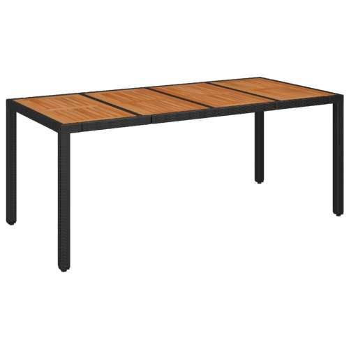 Vrtna garnitura - 9-dijelni vrtni blagovaonski set s jastucima crni od poliratana - Crna Dužina stola 190 cm 8 Cijena