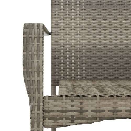 Vrtna garnitura - 5-dijelni vrtni blagovaonski set crno-sivi od poliratana - Siva Dužina stola 80 cm 4 Cijena