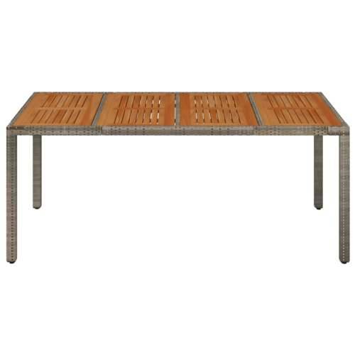 Vrtni stol s drvenom pločom sivi 190 x 90 x 75 cm od poliratana - Siva 190 x 90 x 75 cm 1 Drveni vrh Cijena