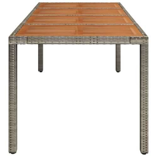 Vrtni stol s drvenom pločom sivi 190 x 90 x 75 cm od poliratana - Siva 190 x 90 x 75 cm 1 Drveni vrh Cijena