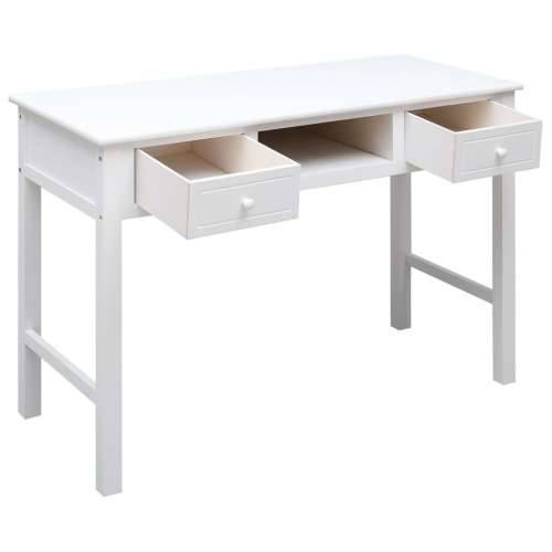 Radni stol bijeli 108 x 45 x 76 cm od masivnog drva paulovnije Cijena