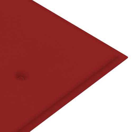 Klupa Batavia s crvenim jastukom 150 cm od masivne tikovine - Crvena 150 cm 1 Cijena