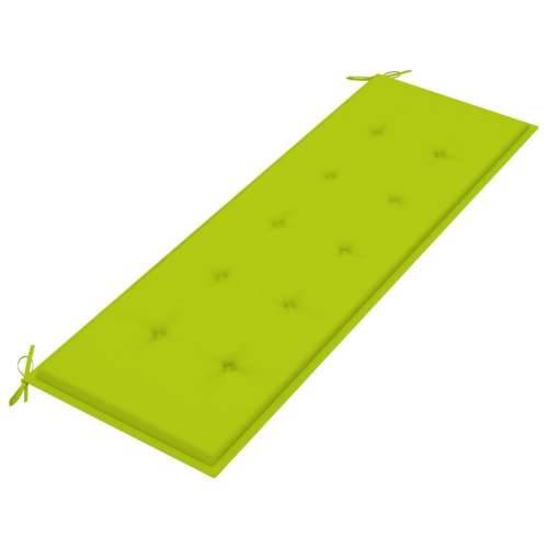 Klupa Batavia s jarkozelenim jastukom 150 cm masivna tikovina - Svjetlozelena 150 cm 1 Cijena