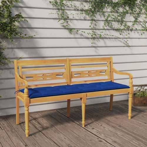 Klupa Batavia s plavim jastukom 150 cm od masivne tikovine - Plava 150 cm 1 Cijena