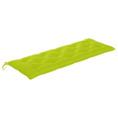 Klupa Batavia s jarkozelenim jastukom 150 cm masivna tikovina - Svjetlozelena 150 cm 1 Cijena
