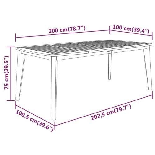 Vrtni stol 200 x 100 x 75 cm od masivnog bagremovog drva - 200 x 100 x 75 cm 1 Cijena