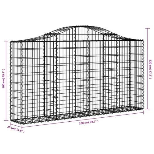 Lučne gabionske košare 5 kom 200x30x100/120cm pocinčano željezo - 200 x 30 x 100/120 cm 5 Cijena